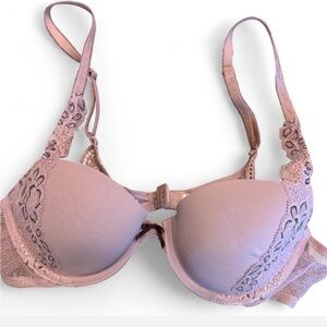 Victoria’s Secret Angels Lined Demi Bra 34A Lavender Lace Underwire